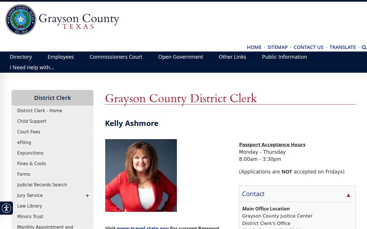 Grayson County District Clerk office information
